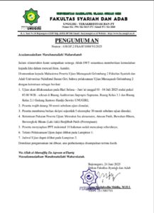 Jadwal Ujian Skripsi Gelombang Dua T.A 2024/2025