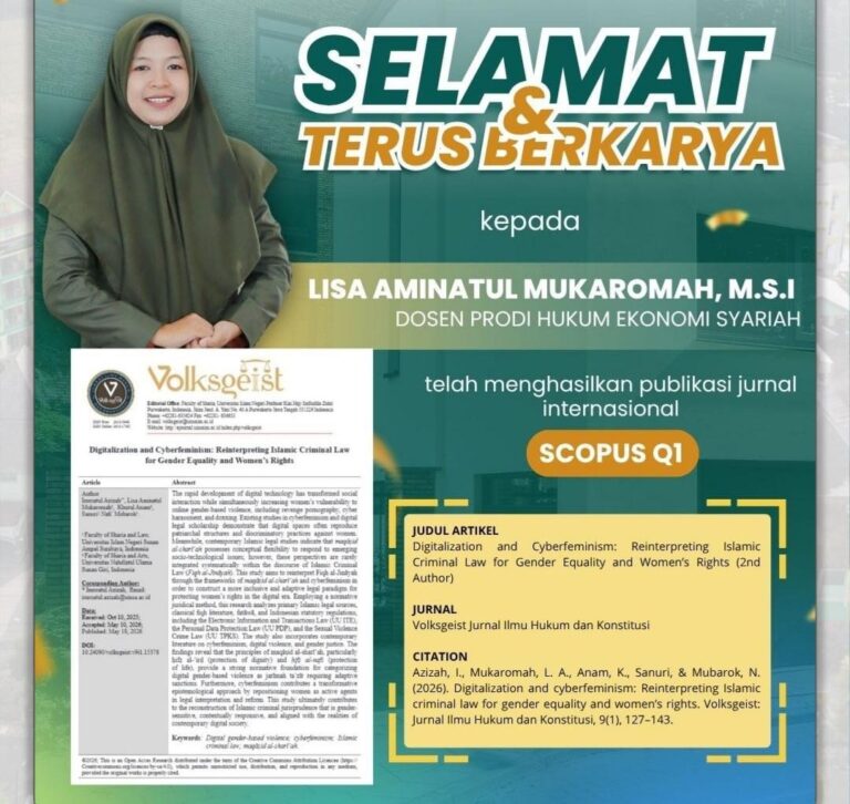 Soroti Keadilan Gender di Era Digital, Dosen HES UNUGIRI Sukses Publikasikan Riset di Jurnal Scopus Q1
